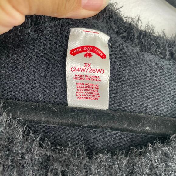 Holiday Time Christmas Ugly Knit Sweater Sequin Reindeer Women's 3X - Picture 8 of 12